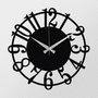 Wallity Enzoclock - S006 Reloj de pared decorativo de metal negro